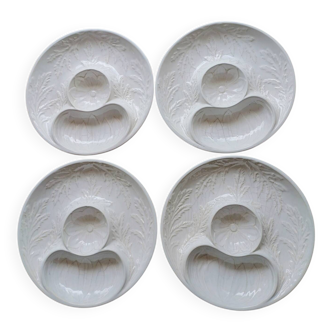 4 assiettes barbotine motif artichaut de Bordallo