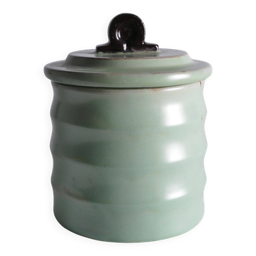 Art Deco Celadon Glazed Lidded Jar by Einar Luterkort for Upsala‑Ekeby, 1930s