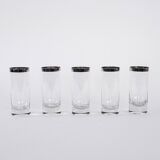 Set of glasses, Hollywood Regency style, 1970s, made in Italy