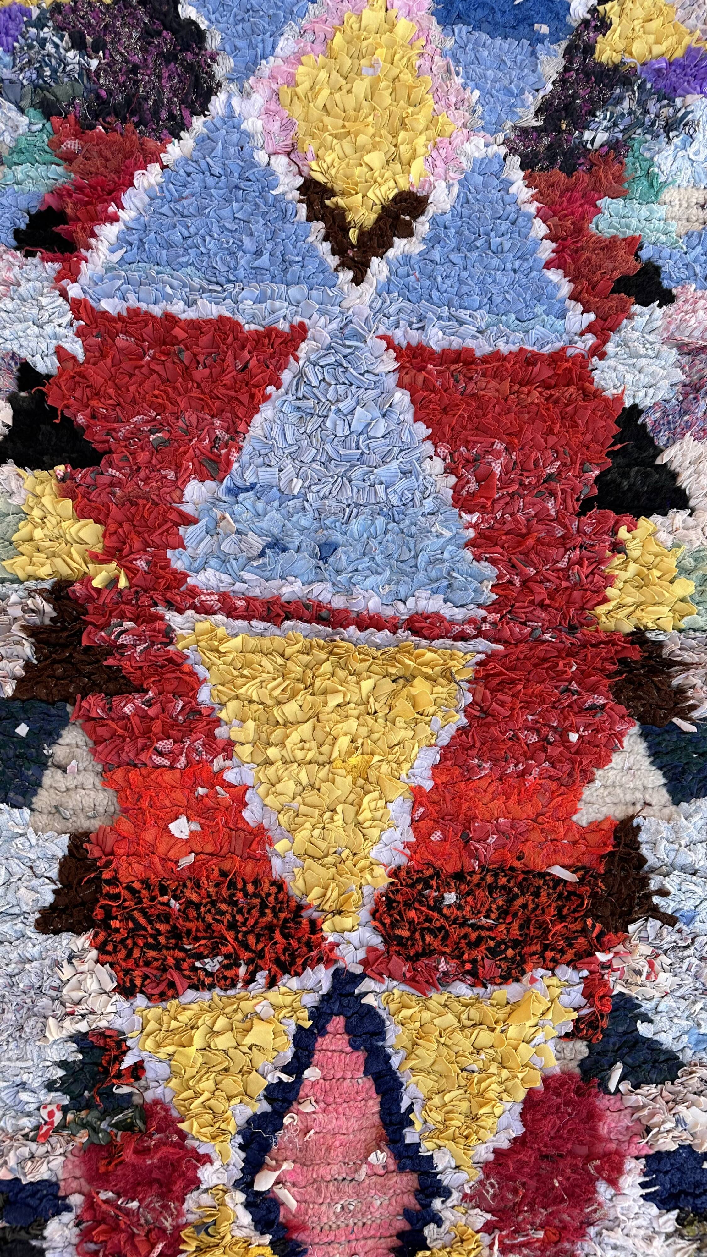 Tapis Berbère Boucherouite coloré - 81 x 190 cm