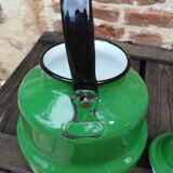 Enameled sheet metal teapot