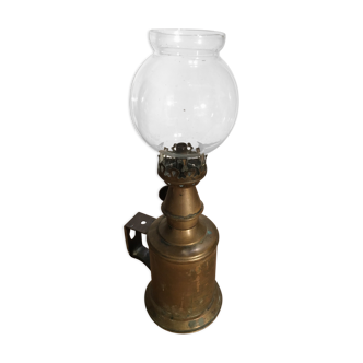 Late XIX brass Pigeon Lamp