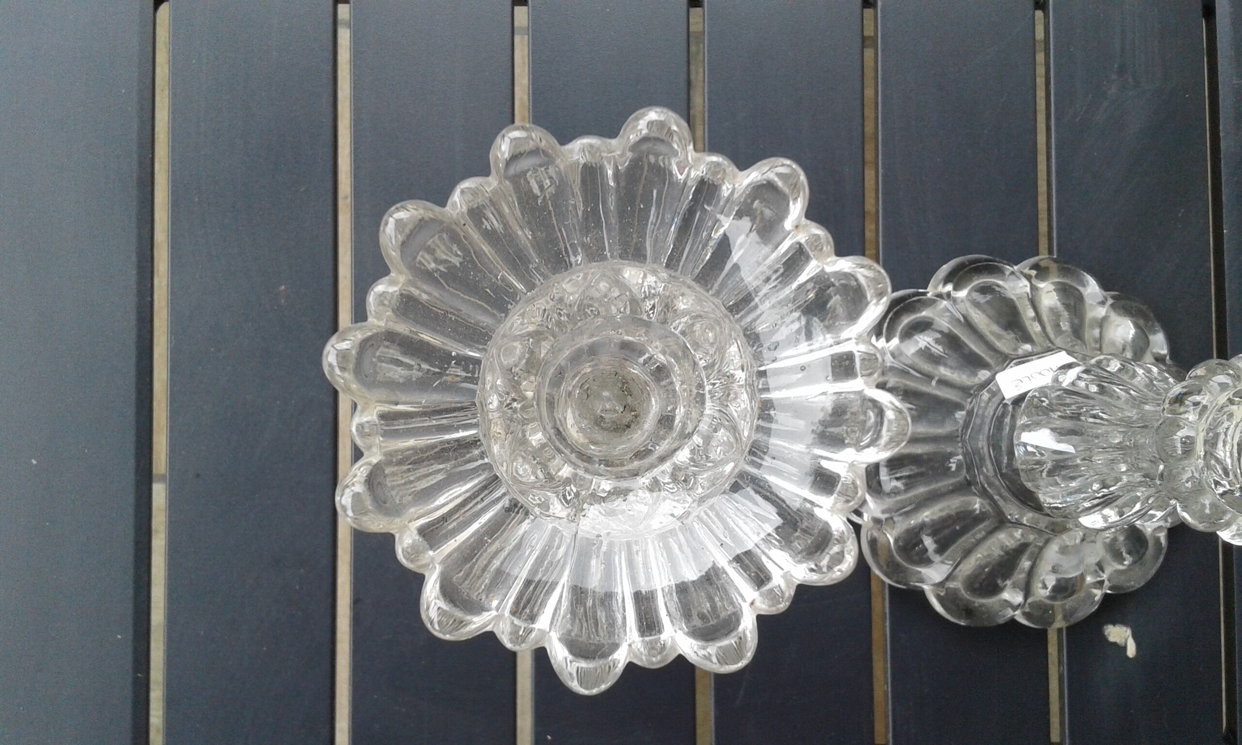 Pair of crystal candlesticks