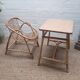 Set desk and armchair child rattan wicker 70s