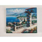 Tableau huile sur toile "Vue méditerranéenne"