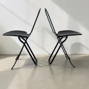 Set of 2 vintage folding chairs Dafne by Gastone Rinaldi for La Tema