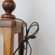 Wooden table lamp with vintage floral pleated lampshade