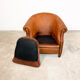 Vintage sheep leather club chair tub maastricht