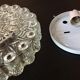 Round vintage bubbled glass ceiling light from the 60s and 70s