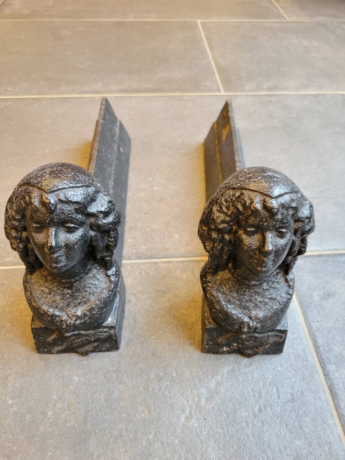 Cast iron andirons