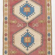 4x6 Burgundy & Blue Oriental Vintage Rug, 132x190Cm