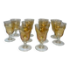 10 amber stemmed glasses 1980