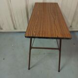Folding table in formica brown console