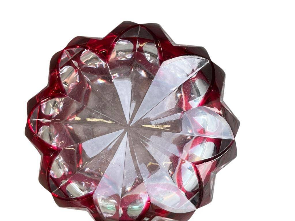 Ruby crystal ashtray Val Saint Lambert Vintage