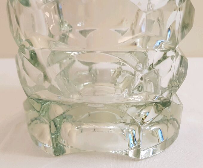 70's chiseled glass vase