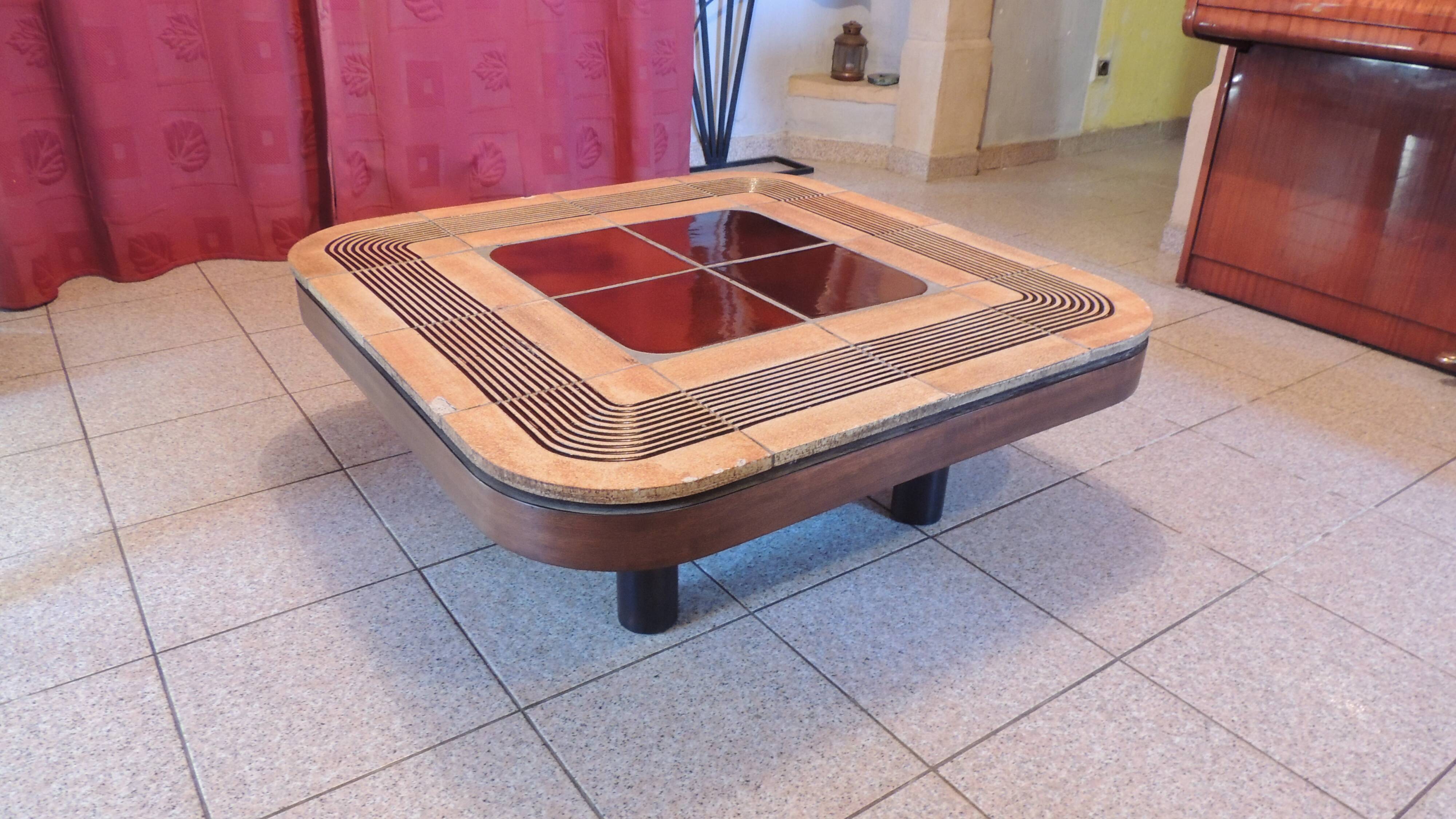 "Mambo" ceramic coffee table, Roger Capron, France, early 1970s