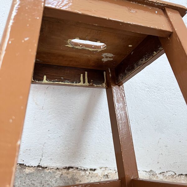 Tabouret d’atelier bois chocolat au lait
