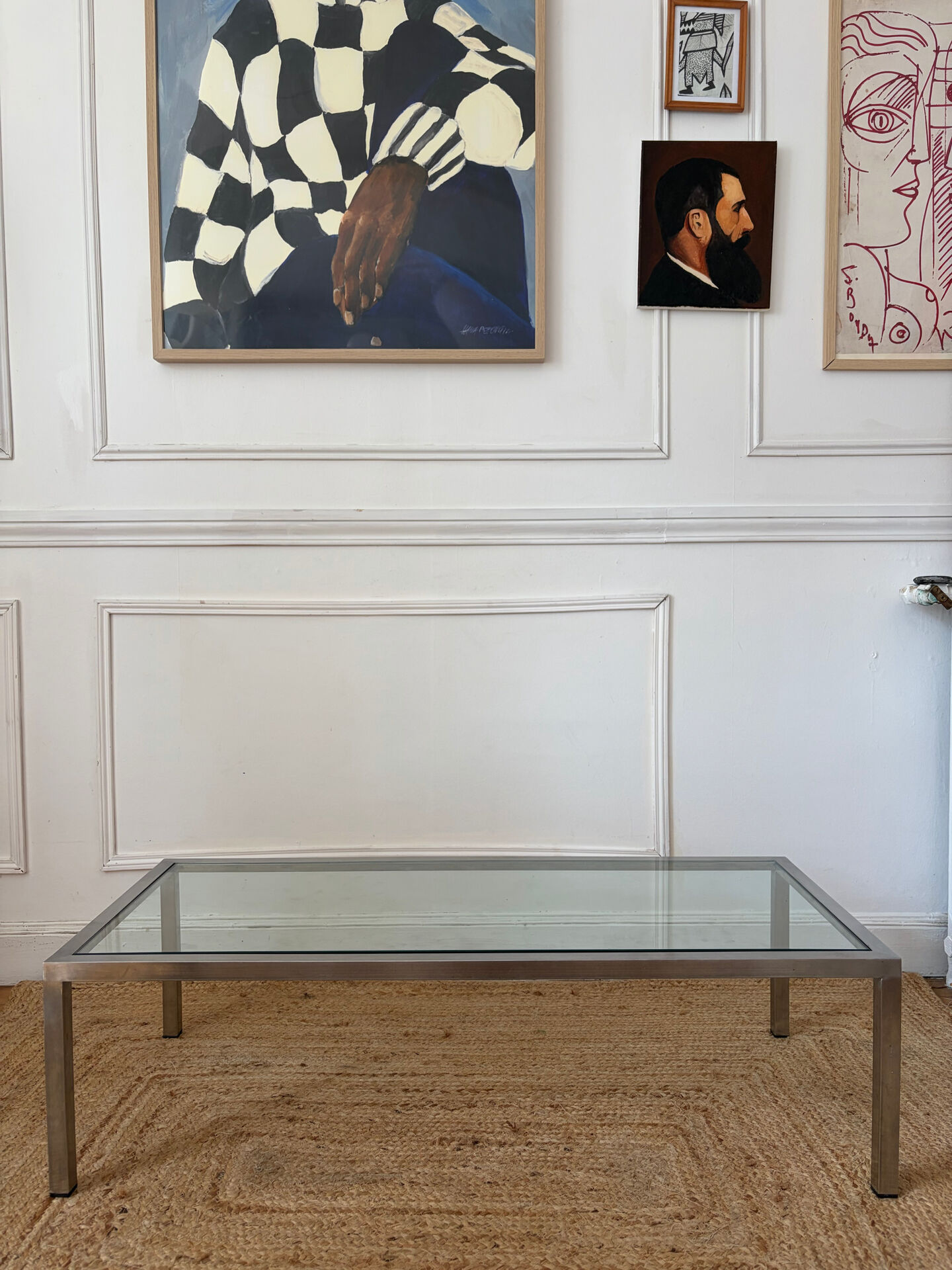 Chrome and glass coffee table from the 70s.