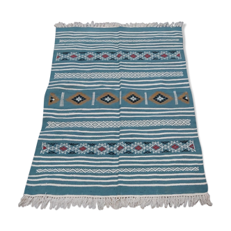 Traditional handmade berber blue carpet 135x100cm