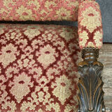 Louis XIII castle bench in solid walnut around 1850