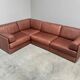 Brown leather modular sofa by De Sede; DS76, 1970s (straight)