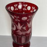 Vintage cut glass vase