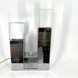 Vintage chrome and plexi table lamp attr. to Gaetano Missaglia, 1970s