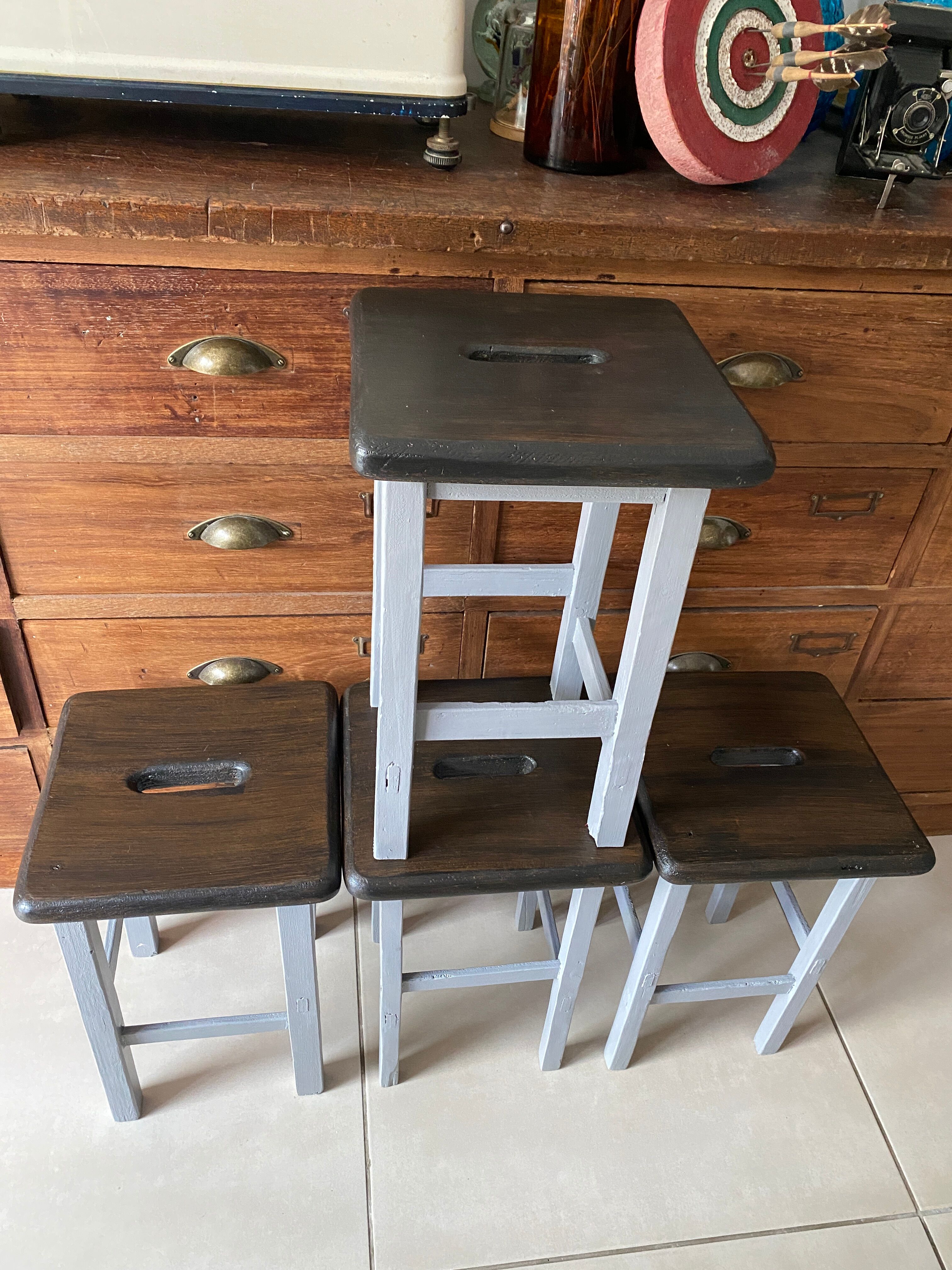 Wooden painter's stools