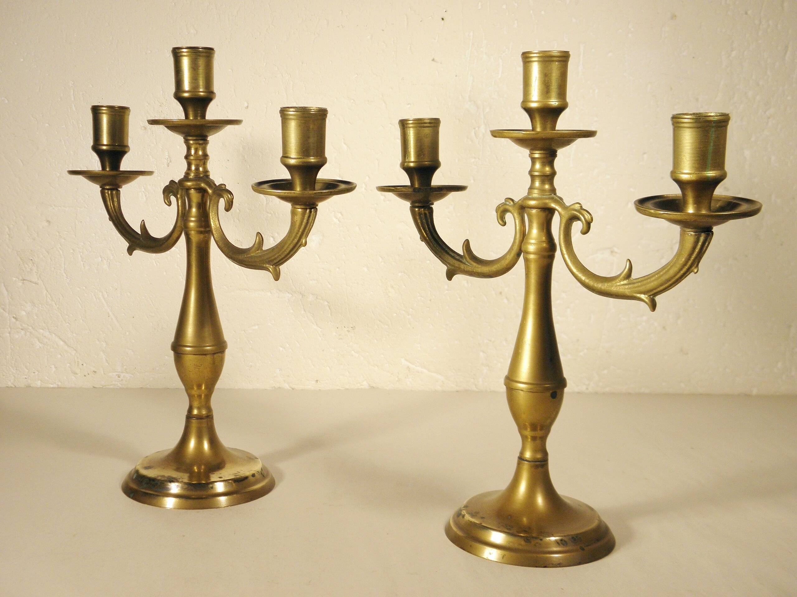 Pair of brass candlesticks