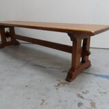 Brutalist oak bench  sidetable