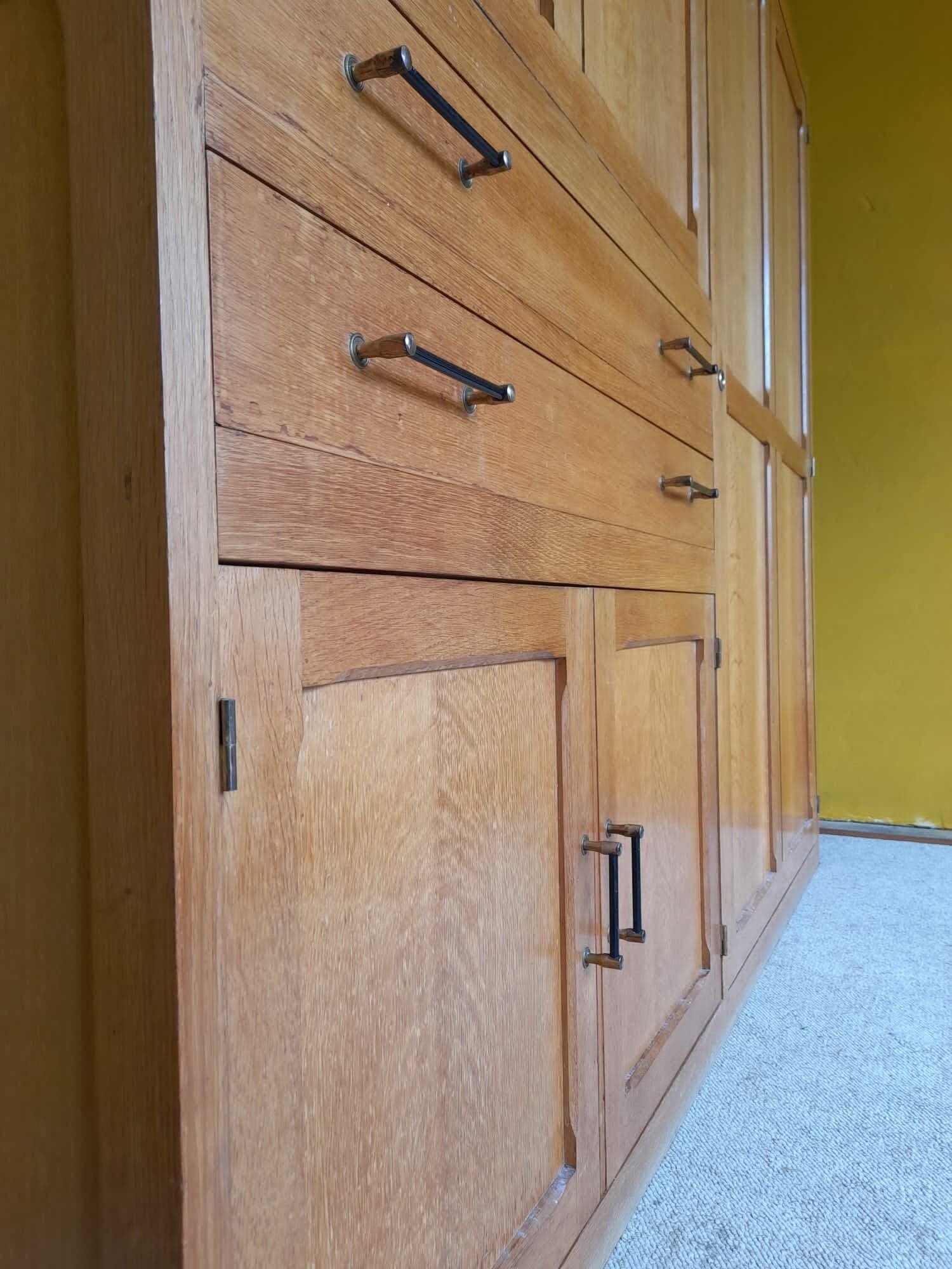 Wardrobe in solid oak around 1950