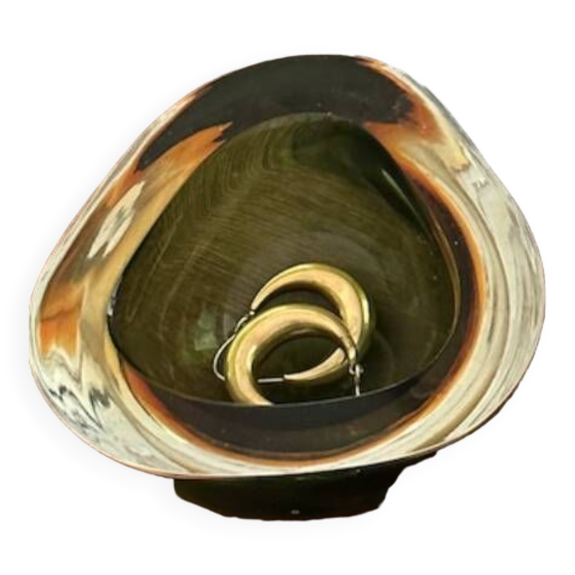 Murano Sommerso green & brown art glass