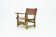 Fauteuil brutaliste en cuir de pin et cognac des années 1960