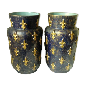 Paire de vases en faience decor
