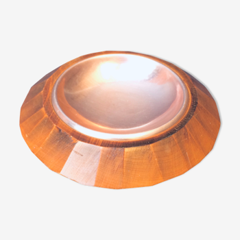 Wood and copper faceted ashtray