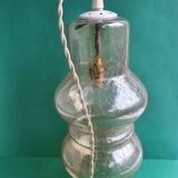 Large vintage brown glass hanging lamp