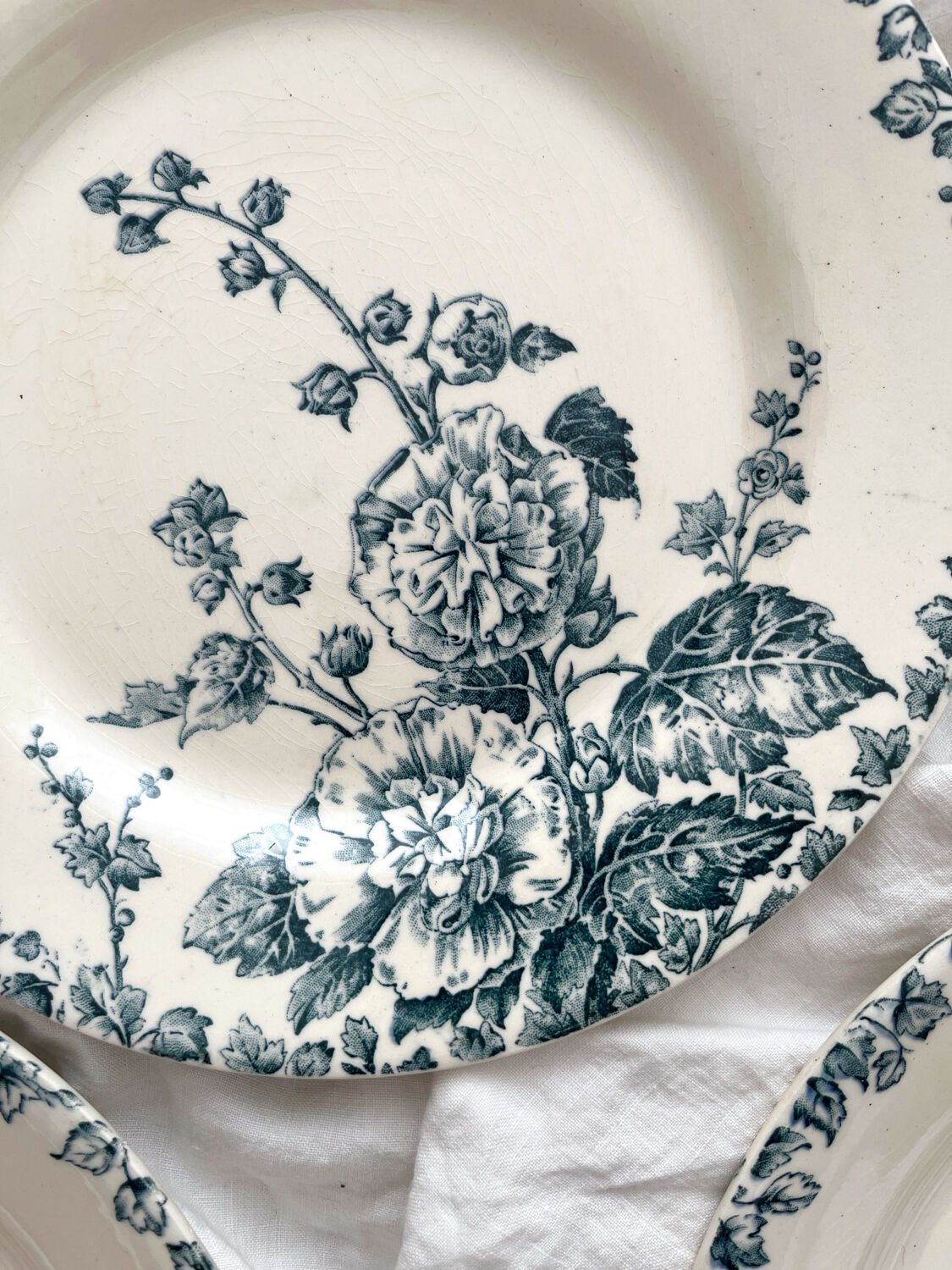 6 flat ironstone plates “Hollyhock” Gien