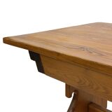 Vintage Pinewood Dining Table Desk with Drawer 60s Design