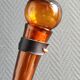 Vintage Amber Glass Wine Carafe - Artisan Decanter in Porron Style
