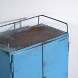 Armoire vintage de style industriel avec patine bleue (c.1950)