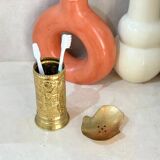 Traditional glass in gilded brass