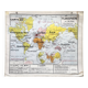 Ancienne carte scolaire Vidal-Lablache 322, 1960 - Planisphère monde, Out