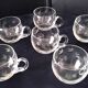 6 engraved glass punch bowls or cups