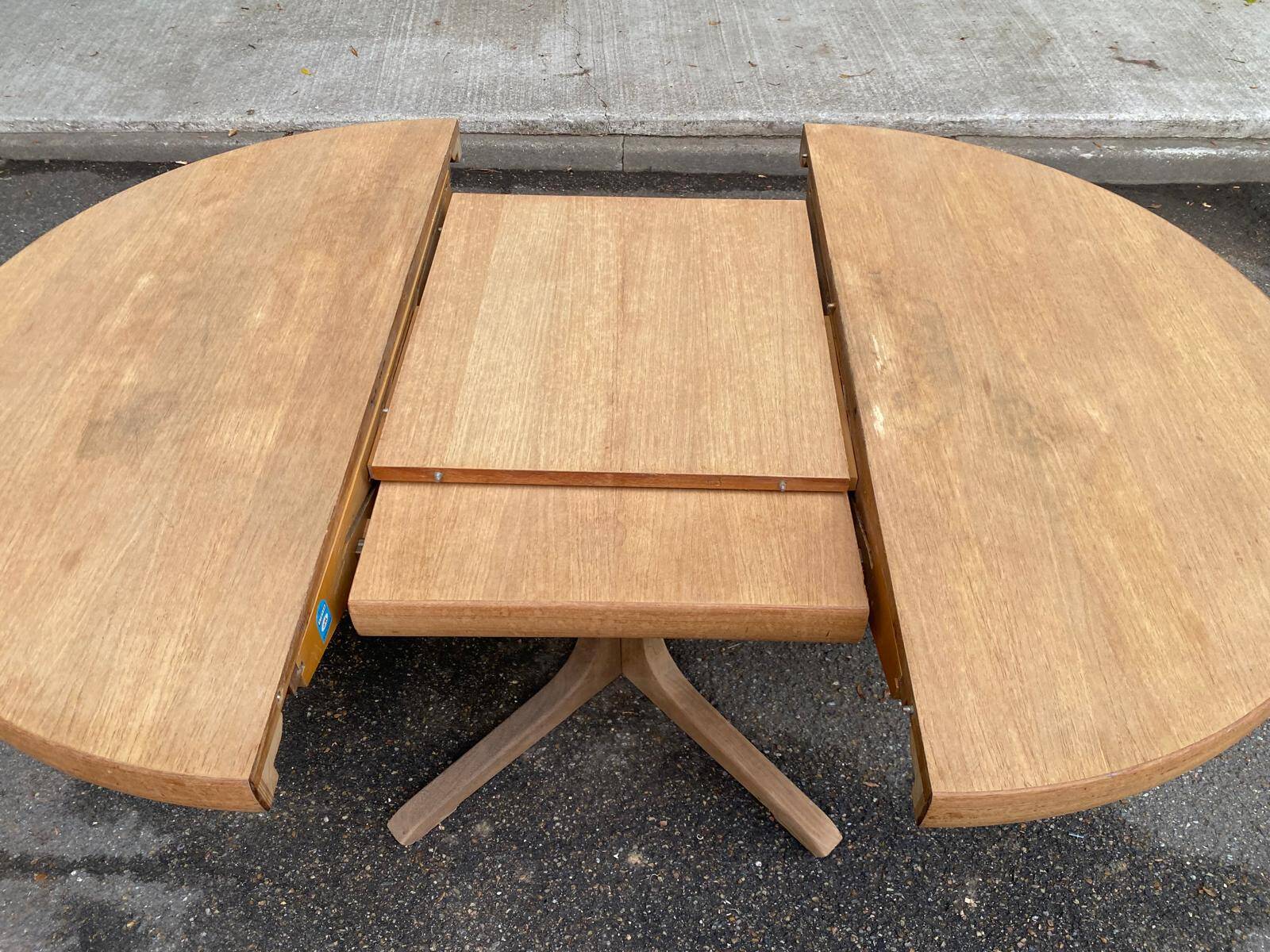 Authentic Scandinavian dining table BAUMANN stripped in teak 1960