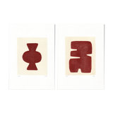 Duo of paints - Clio and Maori - dark terracotta - signed Eawy