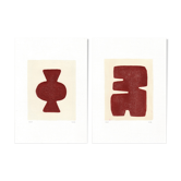 Duo de peintures - Clio et Maori - terracotta foncé -  signé Eawy
