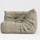 Fauteuil d'angle vintage Togo en cuir par Michel Ducaroy pour Ligne Roset