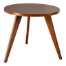 Scandinavian tripod coffee table, in beech veneer, 1950