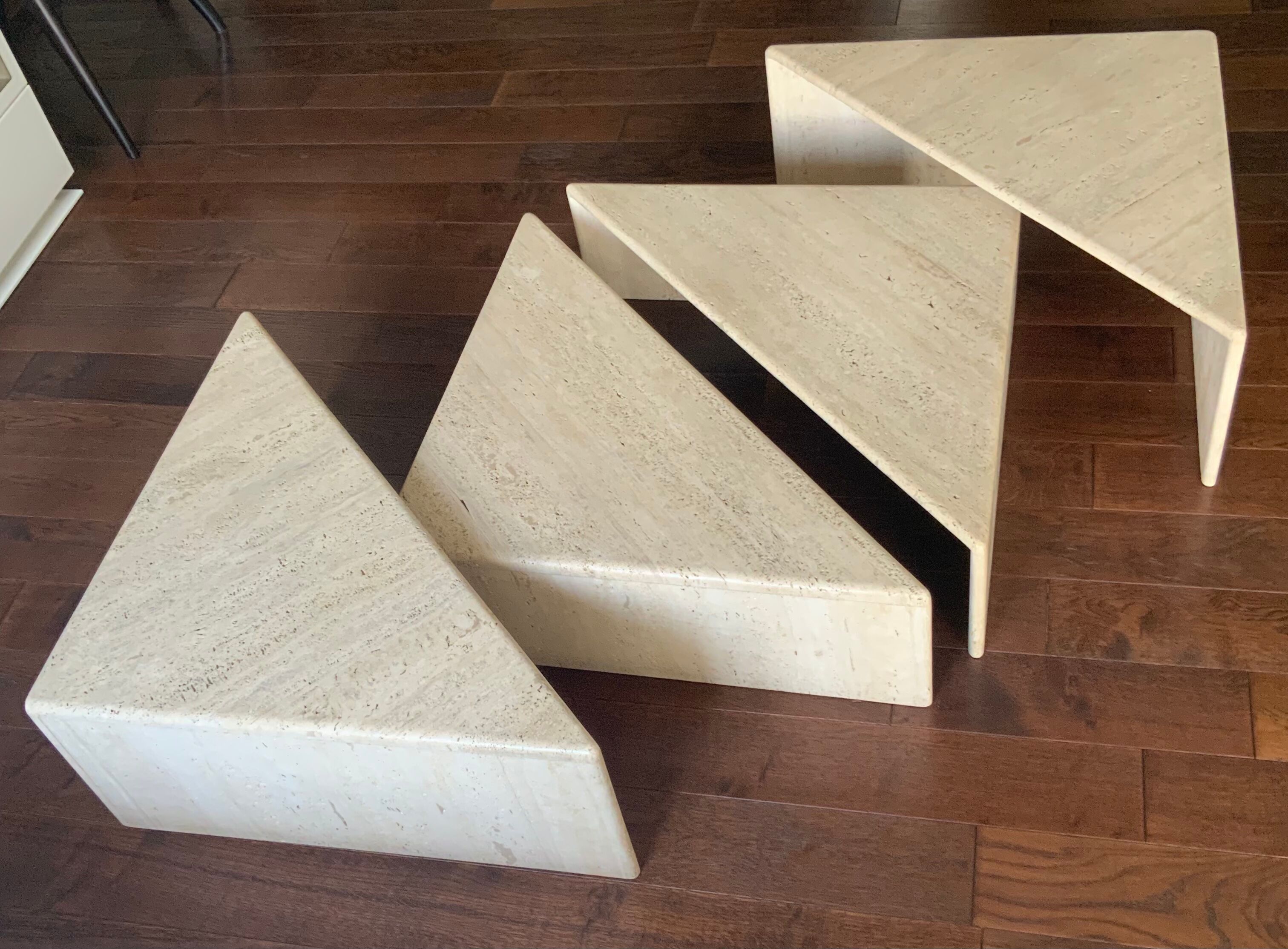 Table living room travertine butterfly marked rock bobois