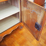 Old Louis XV low buffet in solid wood, cherry